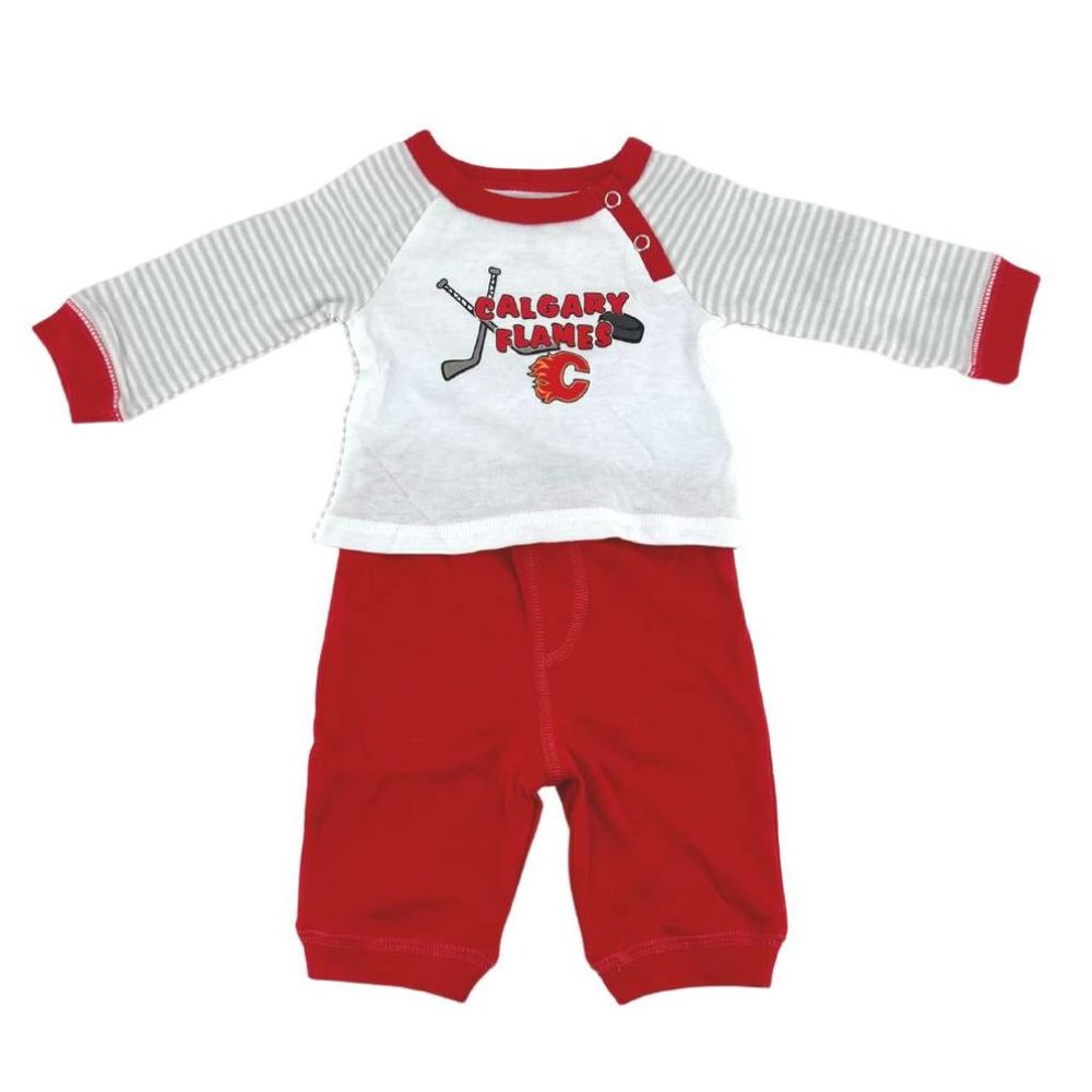 NHL | NHL Baby Calgary Flames Clothing Set | 2 Pieces | Red & White | 3M